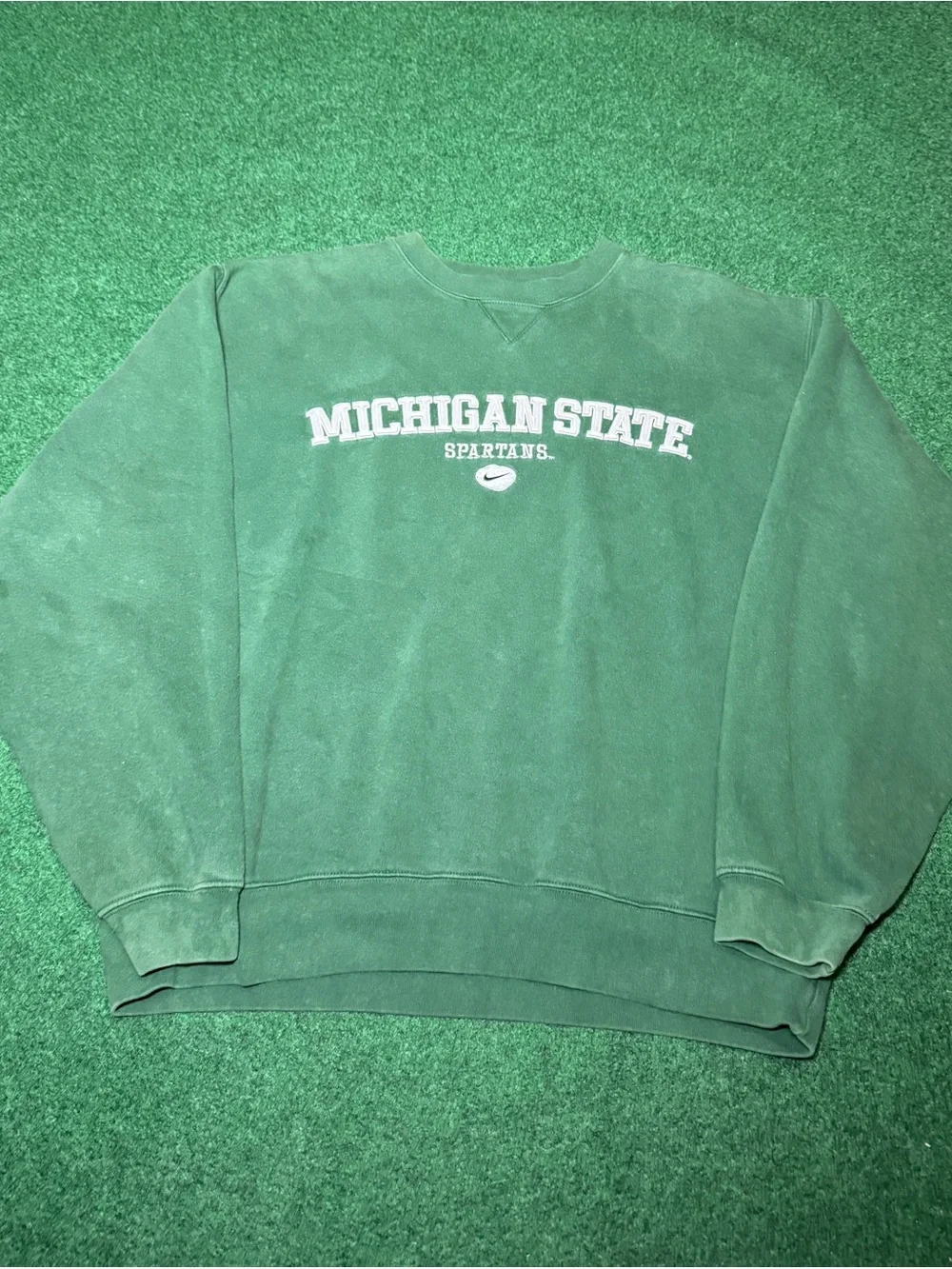Vintage 90s Michigan State Spartans Nike Crewneck Sweatshirt, Center Swoosh